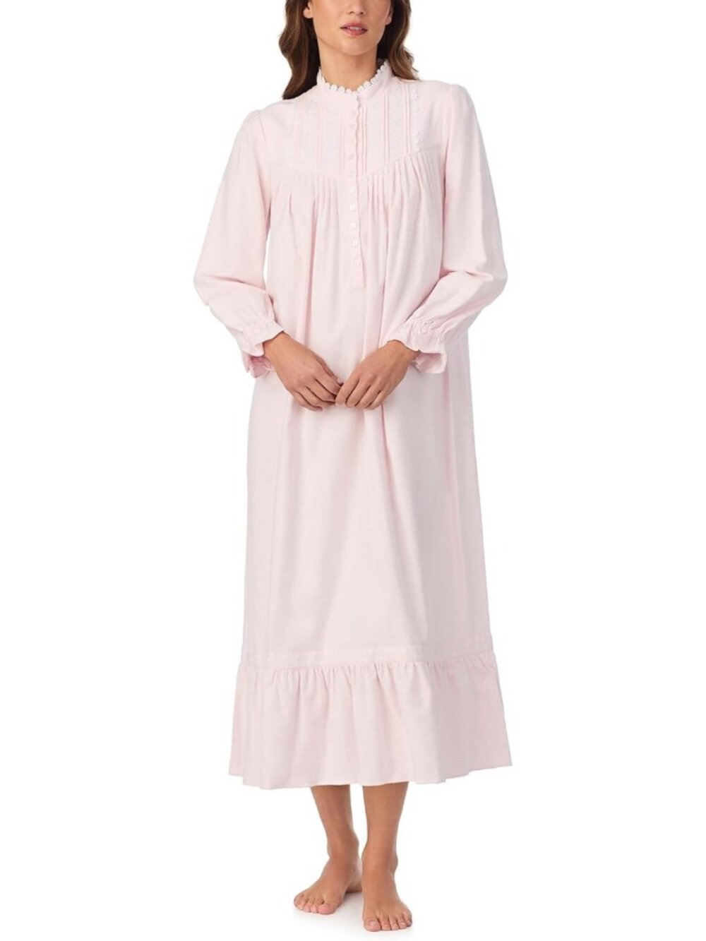 Eileen West 100% Cotton Mockneck Long Sleeve 50" Nightgowns for Women